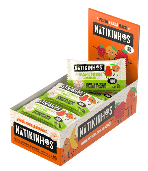 Tablete de Fruta Nátikinhos  - 12 Unidades