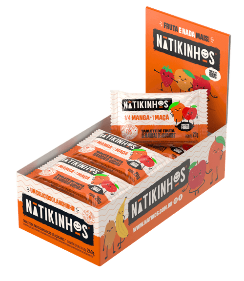 Tablete de Fruta Nátikinhos  - 12 Unidades