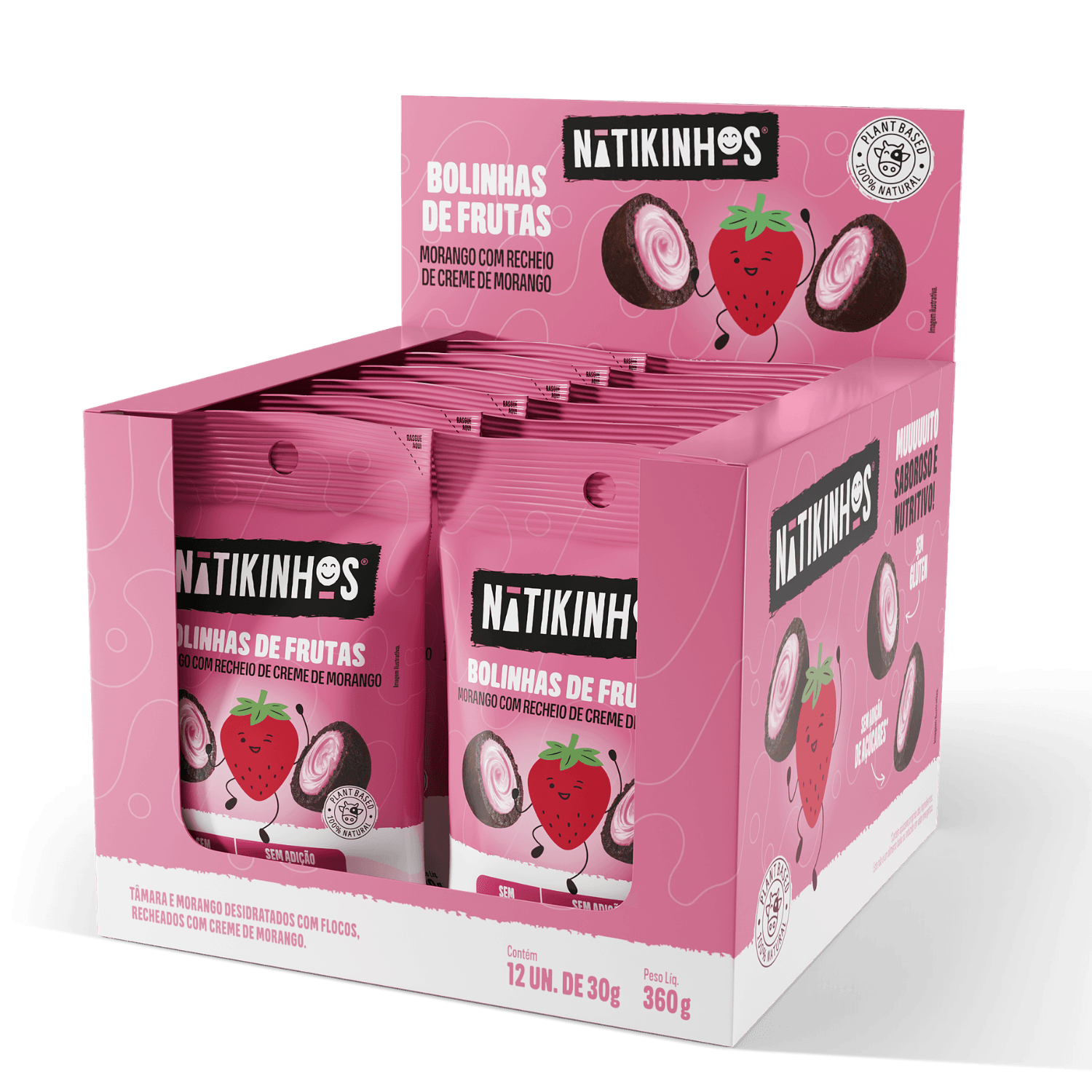 Bolinhas de Frutas Recheadas - 12 unidades